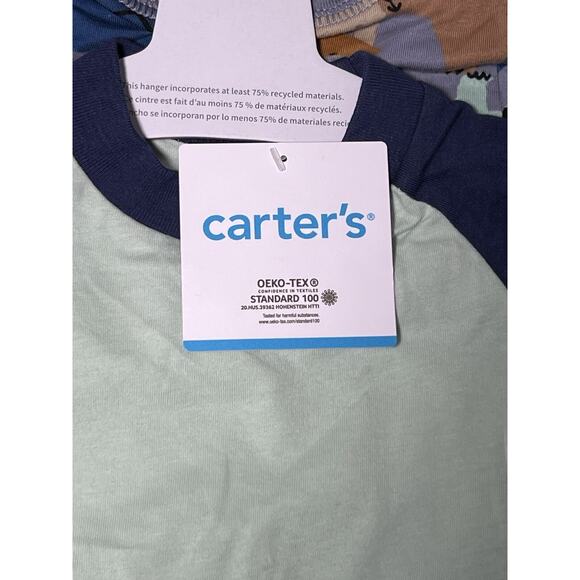 Carter’s Baby 2 Pieces 0-3M Green W/Blue And Animals - Picture 3 of 5